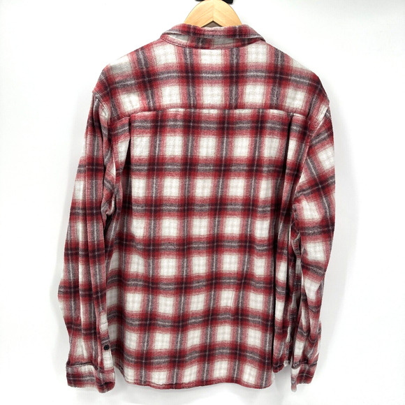 Lucky Brand Shirt Mens XXL Flannel Red White Plaid Classic Fit Button Up Cotton - Picture 4 of 9